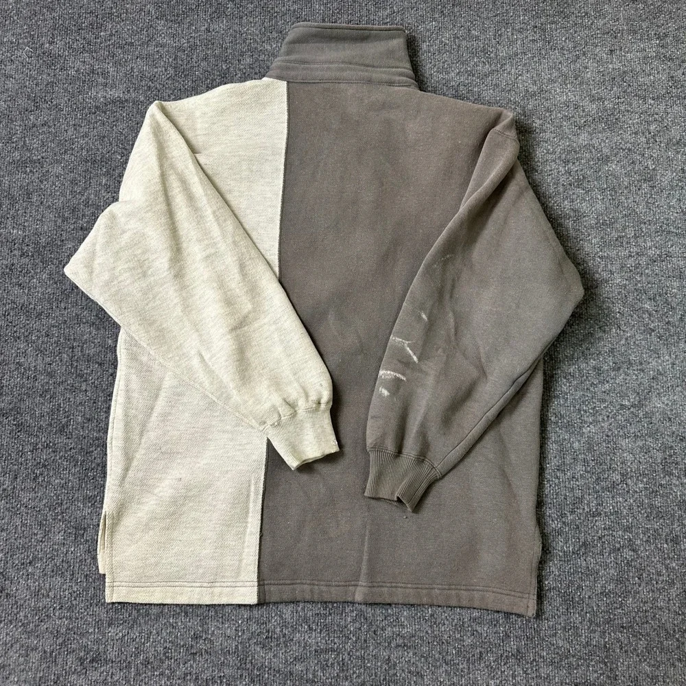 Lee Sport Sweatshirt Mens Size M Brown Color Block Golf Embroidered Quarter Zip